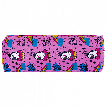 Пенал-косметичка ПИФАГОР, мягкий, "UNICORN", прямоугольный, 20х7х4 см, 229265