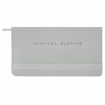 Еженедельник недатированный с резинкой 171х93 мм, BRAUBERG, твердый, 64 л., "Minimal", серый, 116311