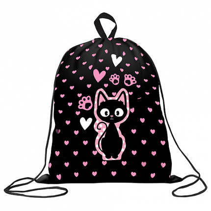 Мешок для обуви BRAUBERG KIDS, с петлей, 42х34 см, "Amazed cat", 271629