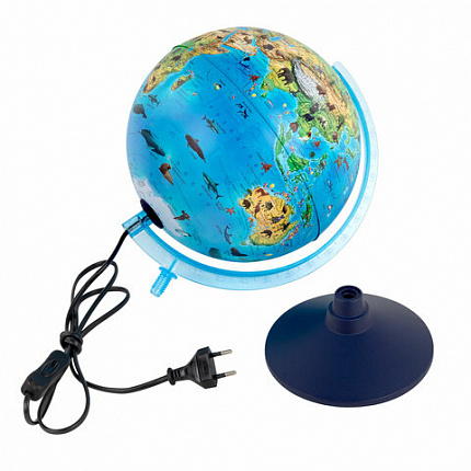 Глобус интерактивный + очки VR, зоогеографический, GLOBEN, 25см, с подсветкой, INT12500306