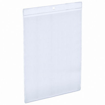 Карман информационный подвесной, ценникодержатель А4, КОМПЛЕКТ 25 шт., ПВХ, BRAUBERG, 291284