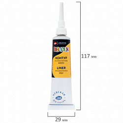 Контур акриловый по стеклу и керамике "Декола", туба 18 мл, золотой, Невская Палитра, 5303965