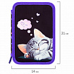 Пенал BRAUBERG, 3 отделения, полиэстер, 21х14 см, "Sleeping kitten", 273538
