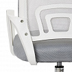 Кресло CROMEX (КРОМЕКС) "Top CH-695W", с подлокотниками, пластик белый, сетка/ткань TW, серое, 533067