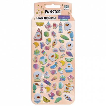Наклейки гелевые "Вкусный микс", 17,5х9 см, ассорти 6 видов, FUNSTER (ФАНСТЕР), 666082