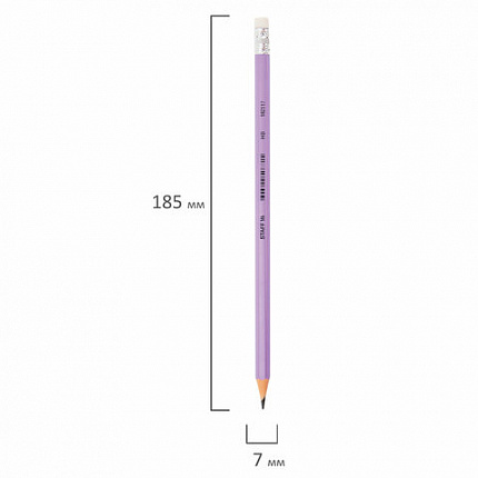 Карандаш чернографитный с ластиком STAFF EVERYDAY BLP-CLR, 1 шт., НВ, цвет корпуса ассорти, 182117