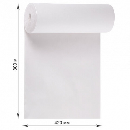 Бумага для творчества и упаковки, газетная, рулон 420 мм х 300 м, 45 г/м2, BRAUBERG, 665564