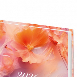 Ежедневник датированный 2026 145х215 мм, А5, STAFF, ламинированная обложка, "Ice flowers", 117319