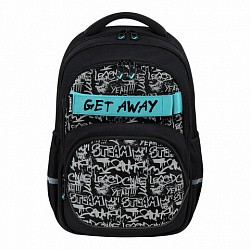 Рюкзак BRAUBERG MOTION, 2 отделения, 3 кармана, "Get away", СВЕТООТРАЖАЮЩИЙ ПРИНТ, 41х28х17 см, 273117