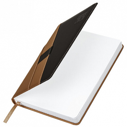 Ежедневник датированный 2026, А5, 138х213 мм, BRAUBERG "Swirl", под кожу, держатель для ручки, коричневый, 117480