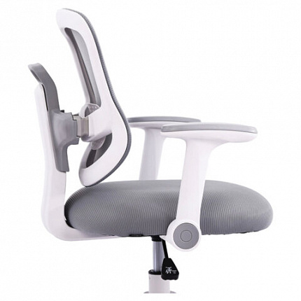 Кресло детское с подставкой для ног BRABIX KIDS "MG-215", сетка/ткань TW, серое, 533313