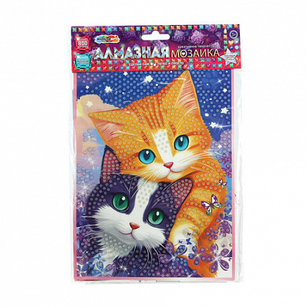 Алмазная мозаика детская АССОРТИ 10 видов, 17х23 см, на картоне, МУЛЬТИ АРТ, 5940