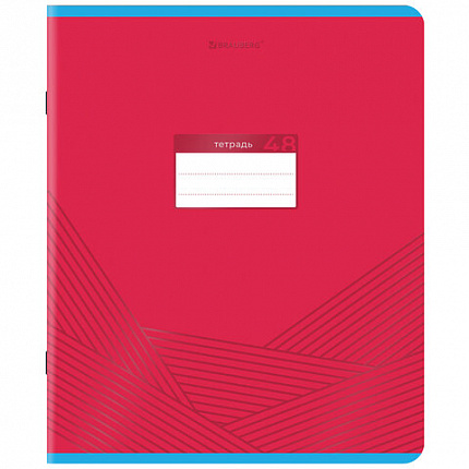 Тетрадь А5, 48 л., BRAUBERG, скоба, клетка, выборочный лак, "Классика" (микс в спайке), 404344