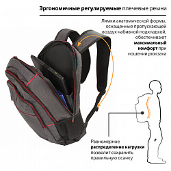 Рюкзак BRAUBERG URBAN универсальный, с отделением для ноутбука, "Boston", темно-серый, 47х30х14 см, 228867