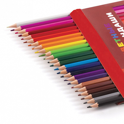 Карандаши цветные ПИФАГОР "ЖИРАФ", 24 цвета, пластиковые, классические заточенные, 181252