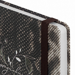 Ежедневник недатированный с резинкой А5 145х203 мм, BRAUBERG, твердый, 128 л., "Snake print", 116286