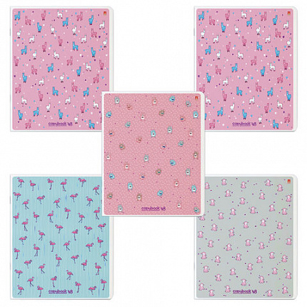 Тетрадь А5 48 л. АЛЬТ скоба, клетка, Soft Touch, фольга, "ЗЕФИРНОЕ НАСТРОЕНИЕ", 7-48-569