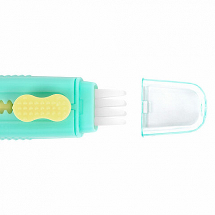 Ластики выдвижные с кистью 2 в 1 BRAUBERG "Slider Duo", НАБОР 4 ШТУКИ, 85х21х15 мм, пастельные цвета ассорти, блистер, 271993