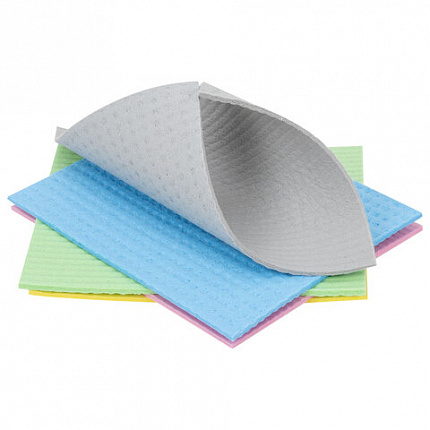 Салфетки губчатые для уборки кухни 15х18 см, ЦЕЛЛЮЛОЗНЫЕ, КОМПЛЕКТ 5 шт., цветные, LAIMA, 700267