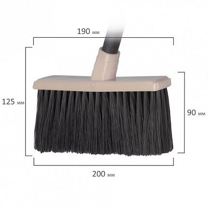 Совок для мусора КОМПЛЕКТ щетка + рукоятки по 80 см, вставные, пластик, "ЛЕНИВКА", IDEA, М5177, М 5177