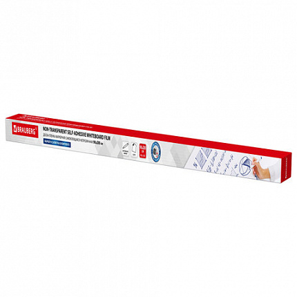 Доска-пленка маркерная самоклеящаяся в рулоне, БЕЛАЯ, 90х200 см, маркер и салфетка, BRAUBERG, 237836