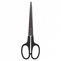 Ножницы BRAUBERG "Standard" 180 мм, черные, классической формы, 2-х сторонняя заточка, 237096