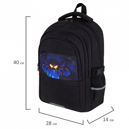 Рюкзак BRAUBERG VIBE, 2 отделения, 5 карманов, "Dark spider", 40х28х14 см, 273174