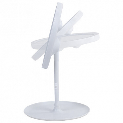 Зеркало настольное с LED-подсветкой для макияжа, диаметр 17 см, 3 режима свечения, аккумулятор 1200 mAh, цвет белый, WBZ (ВБЗ), 609330