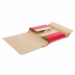 Папка для бумаг архивная А4 (225х310 мм), 80 мм, 4 завязки, крафт, корешок - бумвинил, 123203