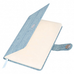 Еженедельник датированный 2026 А5 145х215 мм, BRAUBERG "Augustus", под кожу, голубой, 117165