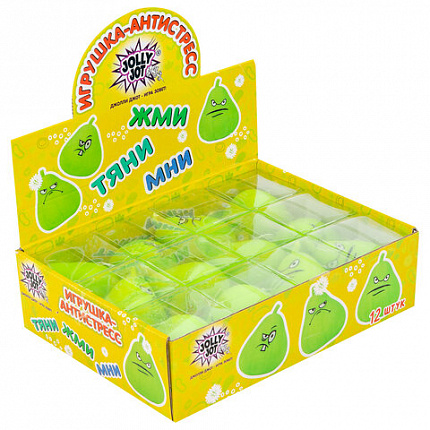 Игрушка-антистресс "ГРУША-ЗЛЮКА", 9х7 см, ассорти, 3 вида, дисплей, JOLLY JOT (ДЖОЛЛИ ДЖОТ), 665790