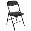 Стулья складные BRABIX "Golf CF-007", КОМПЛЕКТ 4 шт., черный каркас, кожзам черный, 533032