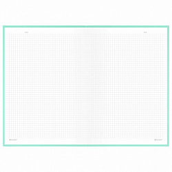 Блокнот БОЛЬШОЙ ФОРМАТ 200х290 мм, А4, 80 л., твердый, клетка, BRAUBERG "Minimal", мятный, 116435