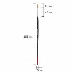 Кисть BRAUBERG, синтетика, круглая, № 2, 200208