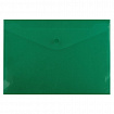 Папка-конверт с кнопкой прозрачная А4 BRAUBERG UNIVERSAL, до 100 листов, зеленая, 0,15 мм, 273074