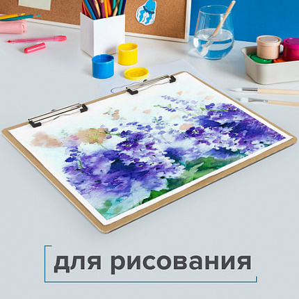 Доска-планшет БОЛЬШОГО ФОРМАТА (440х320 мм), А3, BRAUBERG "Eco" с двумя прижимами, МДФ, 3 мм, 232227