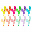 Набор текстовыделителей 12 ЦВЕТОВ, STAFF EVERYDAY HL-707, 6 неоновых цветов + 6 пастельных цветов, линия 1-5 мм, скошен. наконечник, 152552