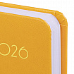 Ежедневник датированный 2026, МАЛЫЙ ФОРМАТ 100х150 мм, А6, BRAUBERG "Select", балакрон, желтый, 117261