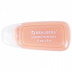 Корректирующая лента BRAUBERG COMPACT PLUS PASTEL, 5 мм х 6 м, корпус ассорти, блистер, 270551