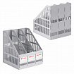 Лоток вертикальный для бумаг BRAUBERG "SMART-MAXI" (254х255х297 мм), 3 отделения, сетчатый, сборный, серый, 231524