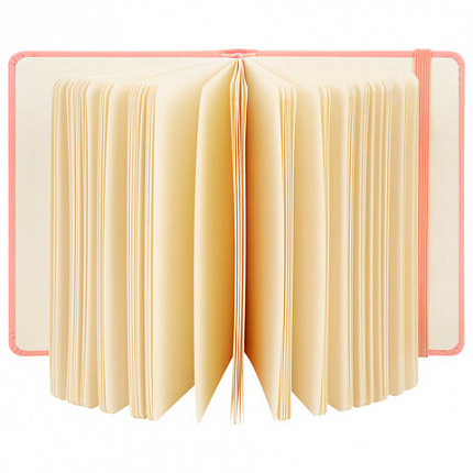 Скетчбук, слоновая кость 140 г/м2 90х140 мм, 80 л., КОЖЗАМ, резинка, BRAUBERG ART CLASSIC, пастель розовый, 116874