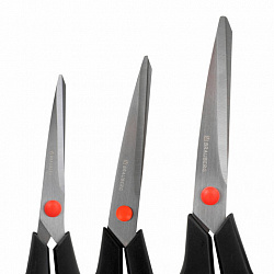 Ножницы BRAUBERG SOFT GRIP НАБОР 5 штук (140, 170, 190, 220, 240 мм), эргономичные черно-красные ручки, ВЫГОДНАЯ УПАКОВКА, 238410