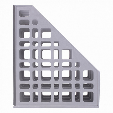 Лоток вертикальный для бумаг BRAUBERG "MAXI Plus", 240 мм, 3 отделения, сетчатый, сборный, серый, 237014