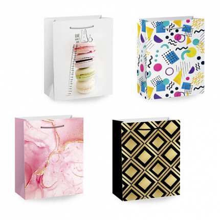 Пакет подарочный (1 штука) 18х10х23 см (M), "Everyday Collection", ассорти, фольга, ЗОЛОТАЯ СКАЗКА, 700807