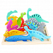 Пазл деревянный развивающий для детей "Динозавры", 17х17 см, BRAUBERG KIDS, 665252