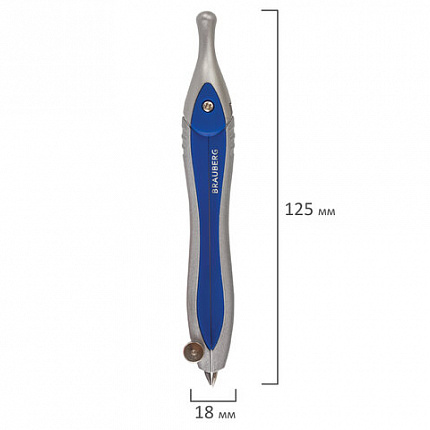 Готовальня BRAUBERG "Extra", 3 предмета (циркуль 125 мм, точилка, грифель), в пенале, 210685