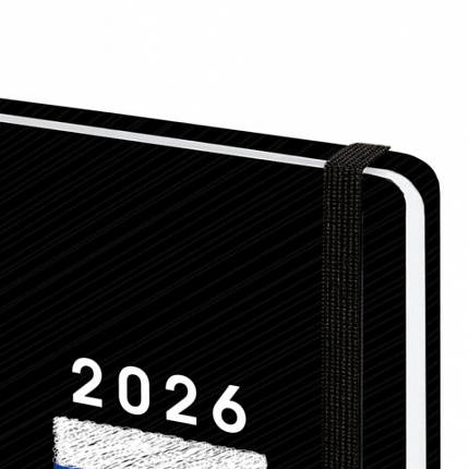 Ежедневник датированный 2026 с резинкой 145х203 мм, А5, BRAUBERG, твердый, "Россия", 117332