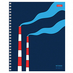 Тетрадь А5 48 л., HATBER гребень, клетка, выборочный лак, "За окном" (микс в спайке), 089025, 48Т5вмВ1гр