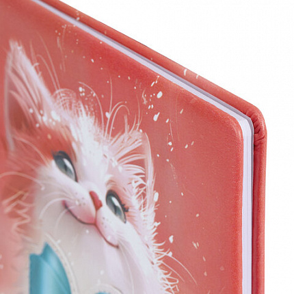 Дневник 1-4 класс 48л, кожзам (твердая с поролоном), печать, аппликация, ЮНЛАНДИЯ, Котик, 107224