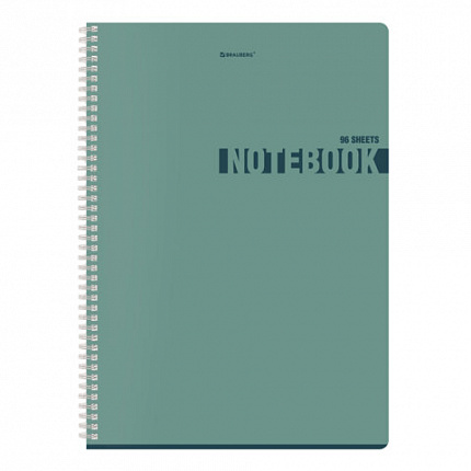 Тетрадь А4, 96 л., BRAUBERG, гребень, клетка, матовая ламинация, "NoteColor" (микс в спайке), 405316